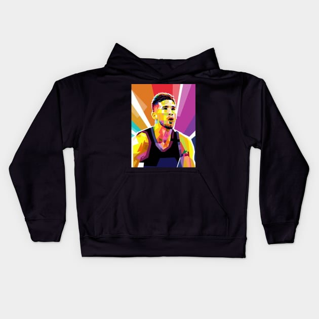 DEVIN BOOKER POP ART Kids Hoodie by Vector Baturaja